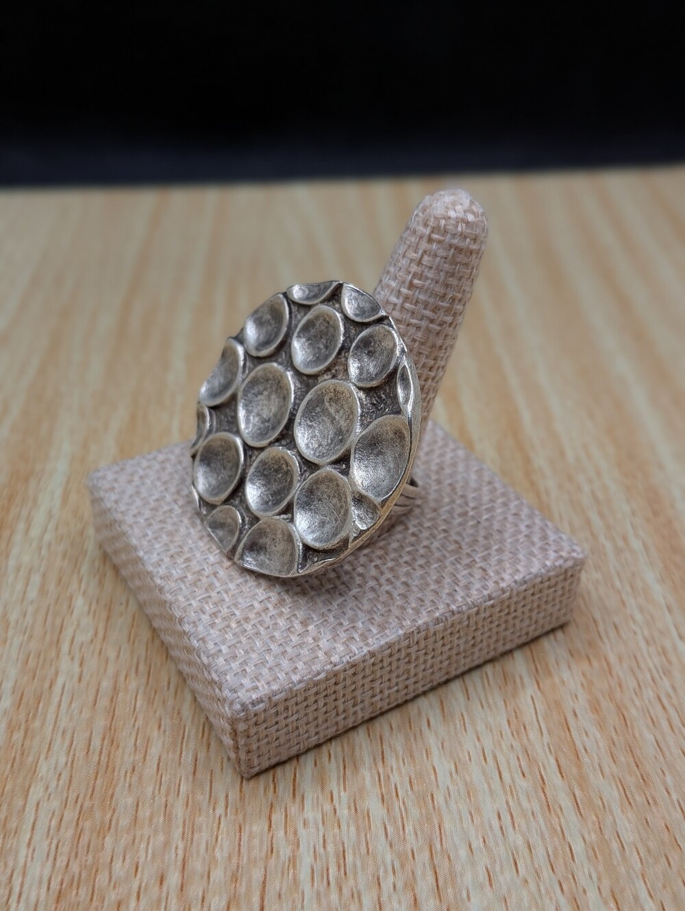 Silver Dome Statement Ring - Picture 3 of 4